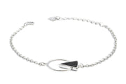 Pulsera de Plata con Madera de Palmera en Forma de Triángulo